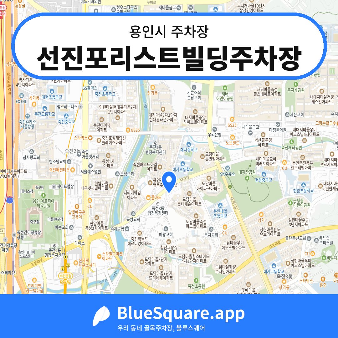 선진포리스트빌딩주차장 위치 지도 — 경기 용인시 | 블루스퀘어 주차