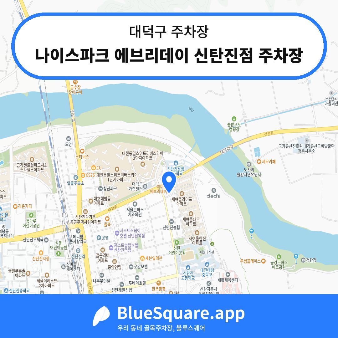 나이스파크 에브리데이 신탄진점 주차장 위치 지도 — 대전 대덕구 | 블루스퀘어 주차