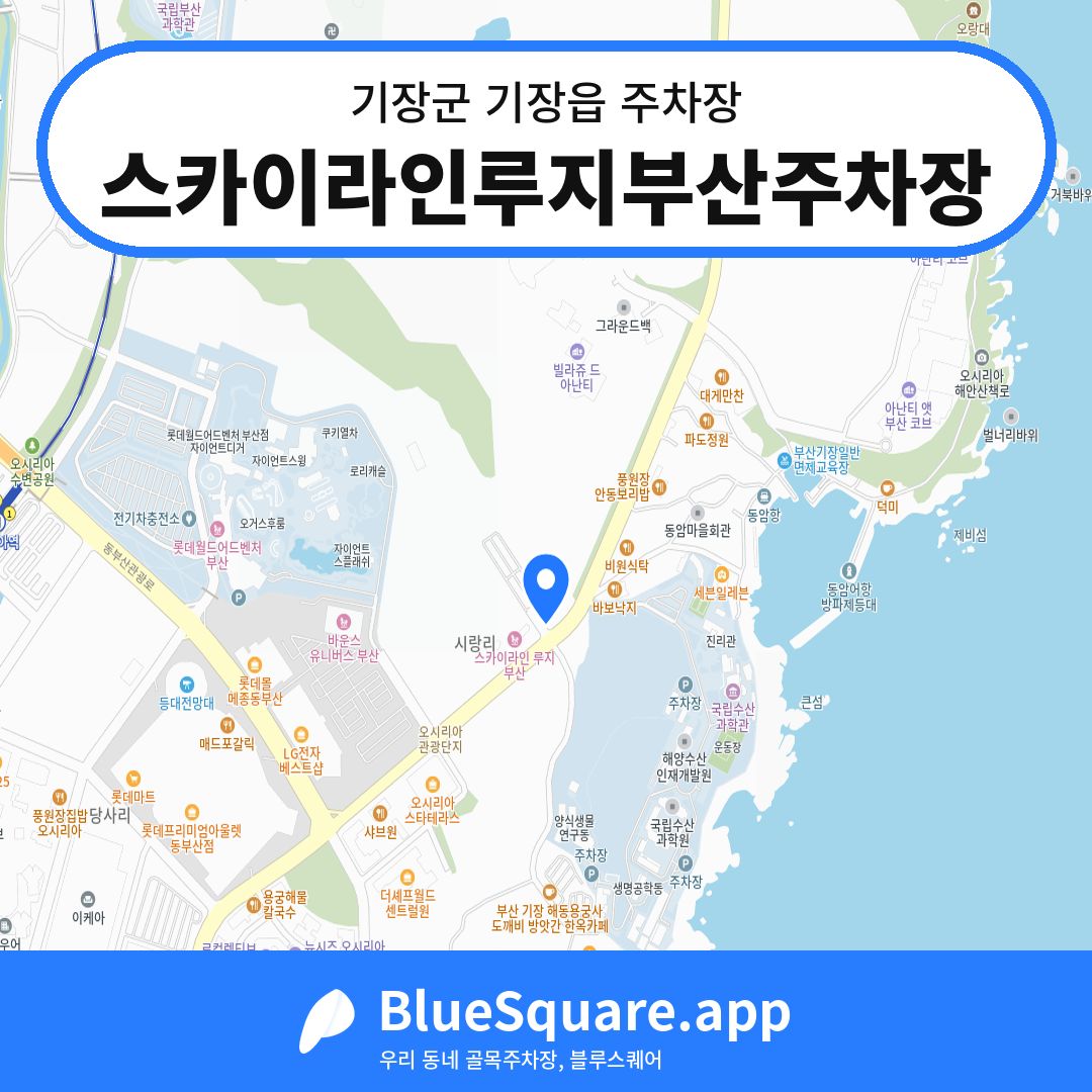 스카이라인루지부산주차장 위치 지도 — 부산 기장군 기장읍 | 블루스퀘어 주차