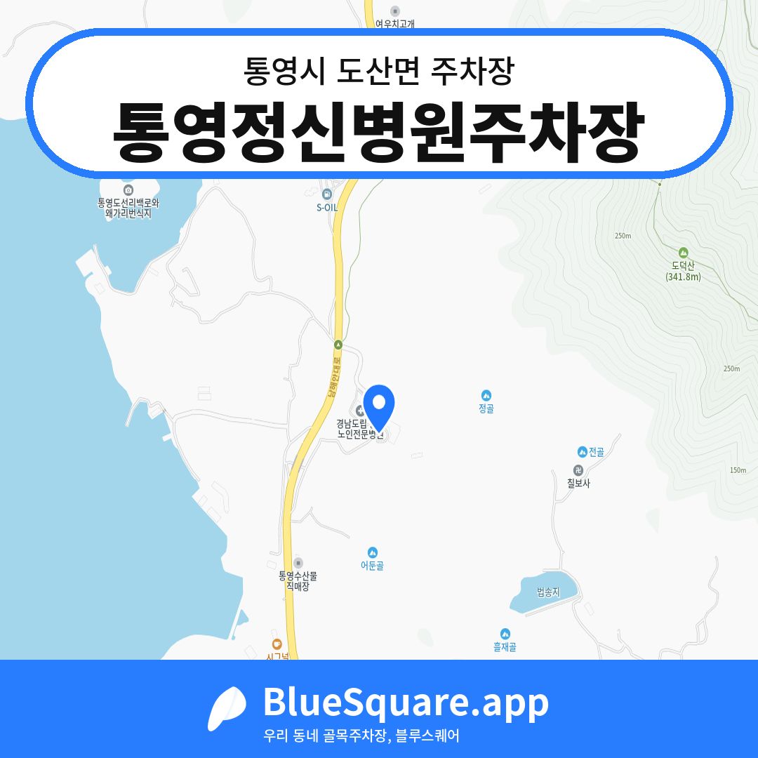 통영정신병원주차장 위치 지도 — 경남 통영시 도산면 | 블루스퀘어 주차
