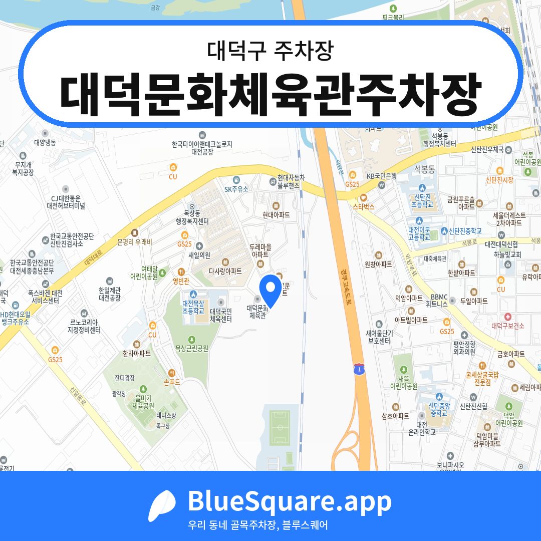 대덕문화체육관주차장 위치 지도 — 대전 대덕구 | 블루스퀘어 주차