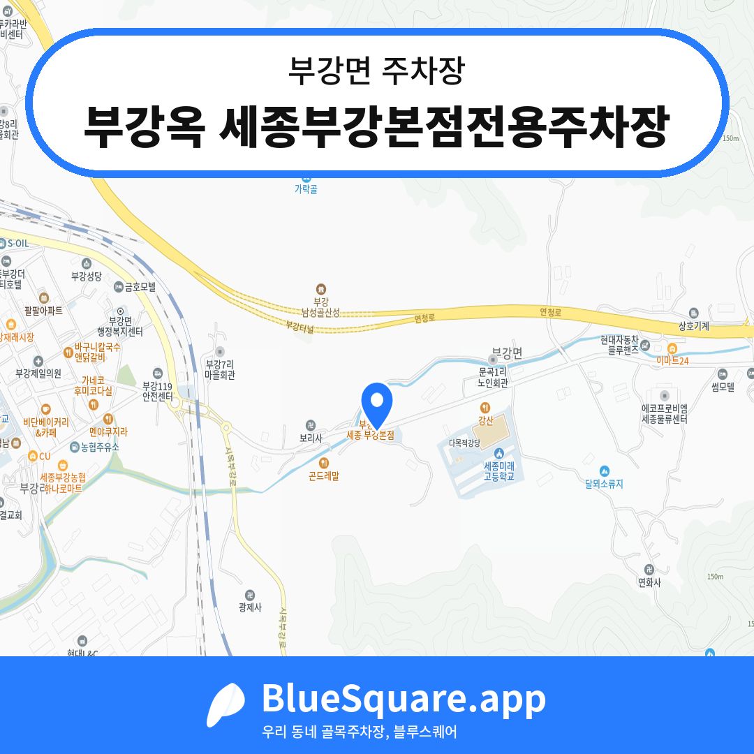 부강옥 세종부강본점전용주차장 위치 지도 — 세종 부강면 | 블루스퀘어 주차