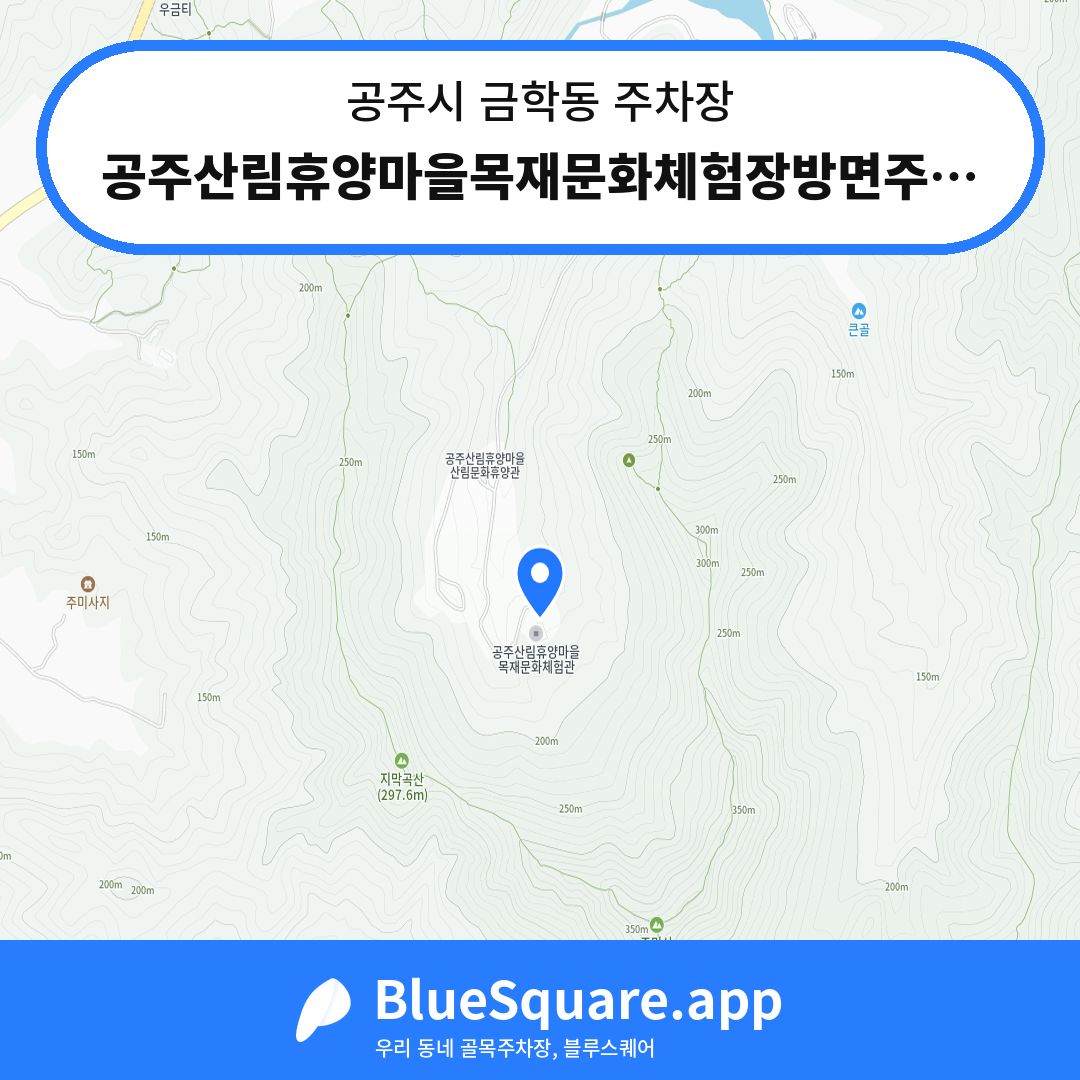 공주산림휴양마을목재문화체험장방면주차장 위치 지도 — 충남 공주시 금학동 | 블루스퀘어 주차
