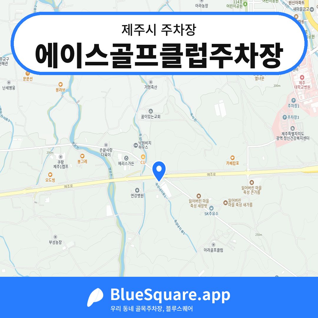 에이스골프클럽주차장 위치 지도 — 제주 제주시 | 블루스퀘어 주차