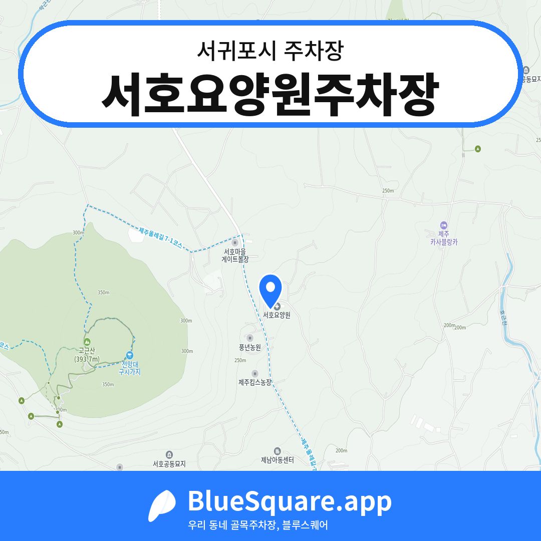 서호요양원주차장 위치 지도 — 제주 서귀포시 | 블루스퀘어 주차