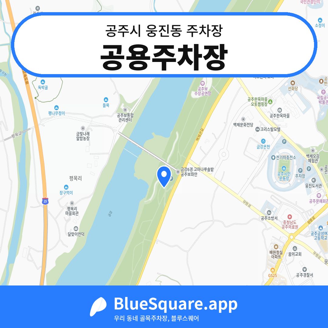 공용주차장 위치 지도 — 충남 공주시 웅진동 | 블루스퀘어 주차