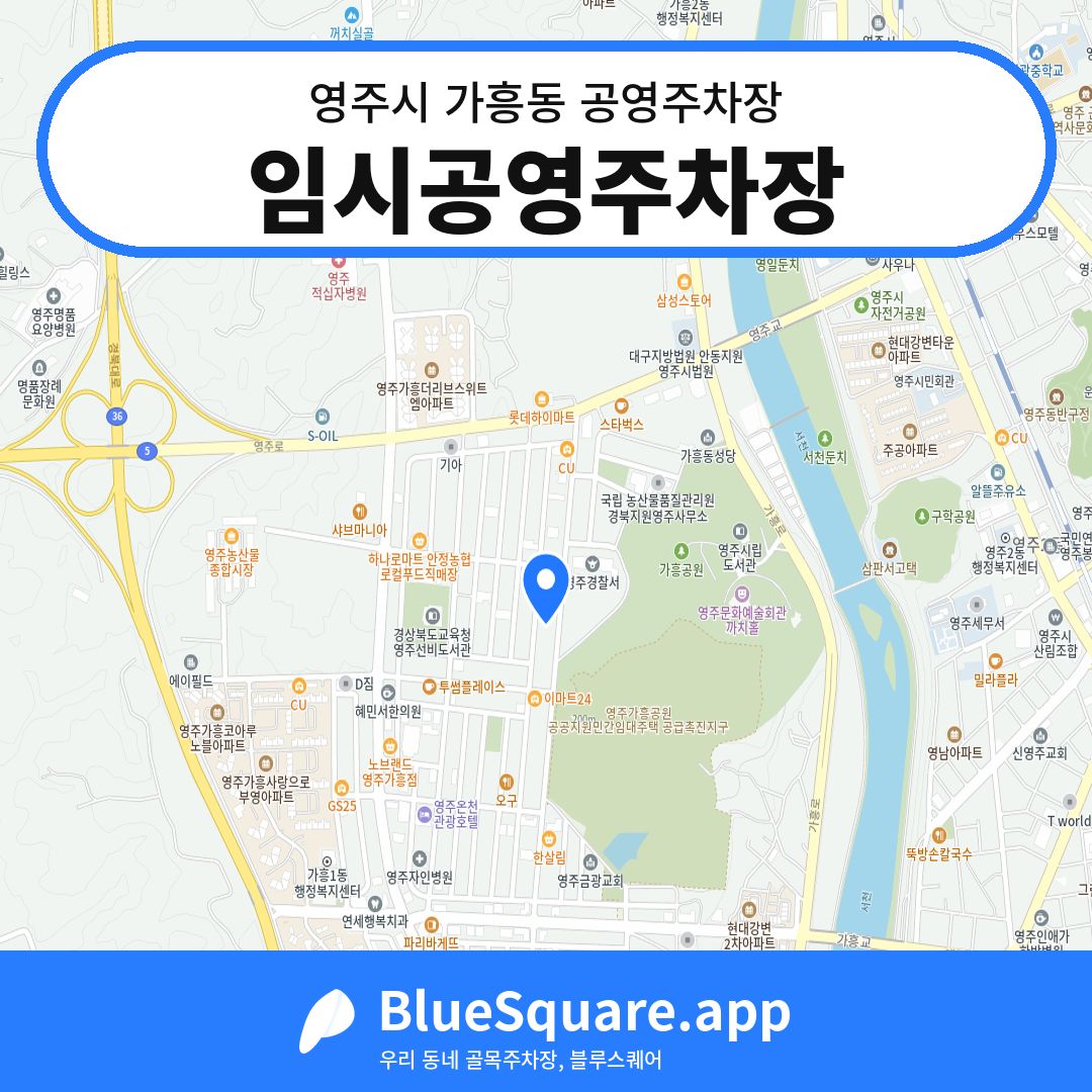 임시공영주차장 위치 지도 — 경북 영주시 가흥동 | 블루스퀘어 주차