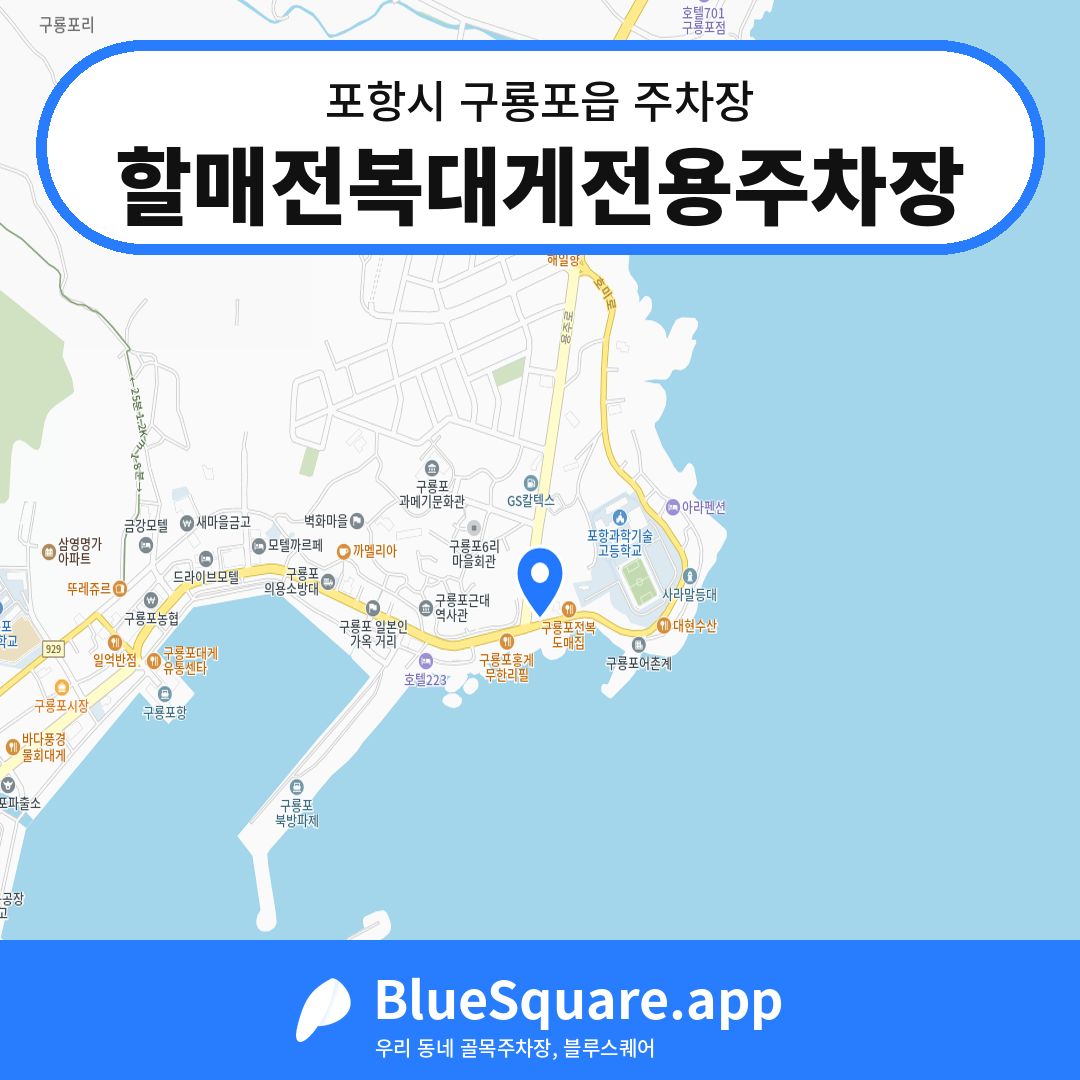 할매전복대게전용주차장 위치 지도 — 경북 포항시 구룡포읍 | 블루스퀘어 주차