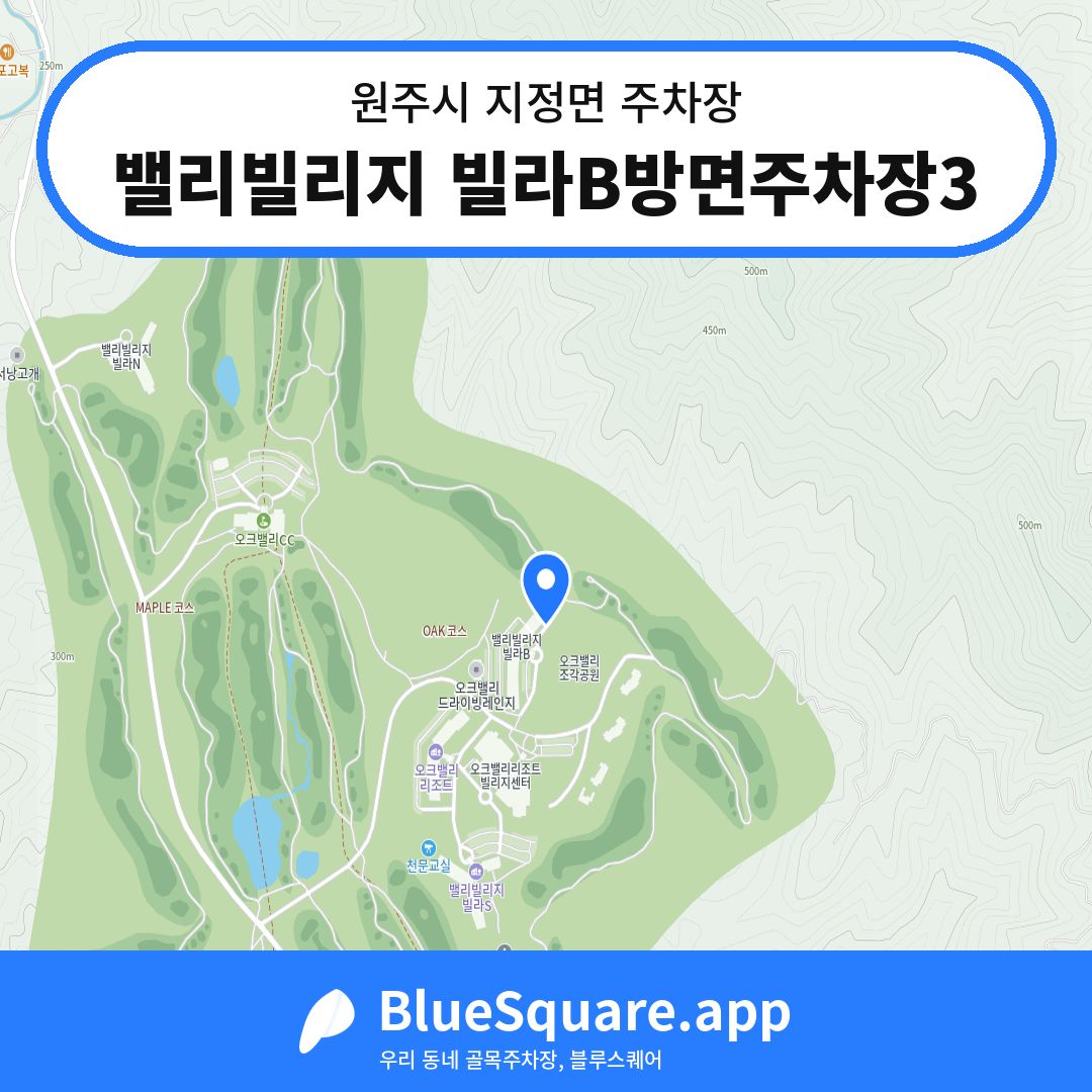 밸리빌리지 빌라B방면주차장3 위치 지도 — 강원 원주시 지정면 | 블루스퀘어 주차