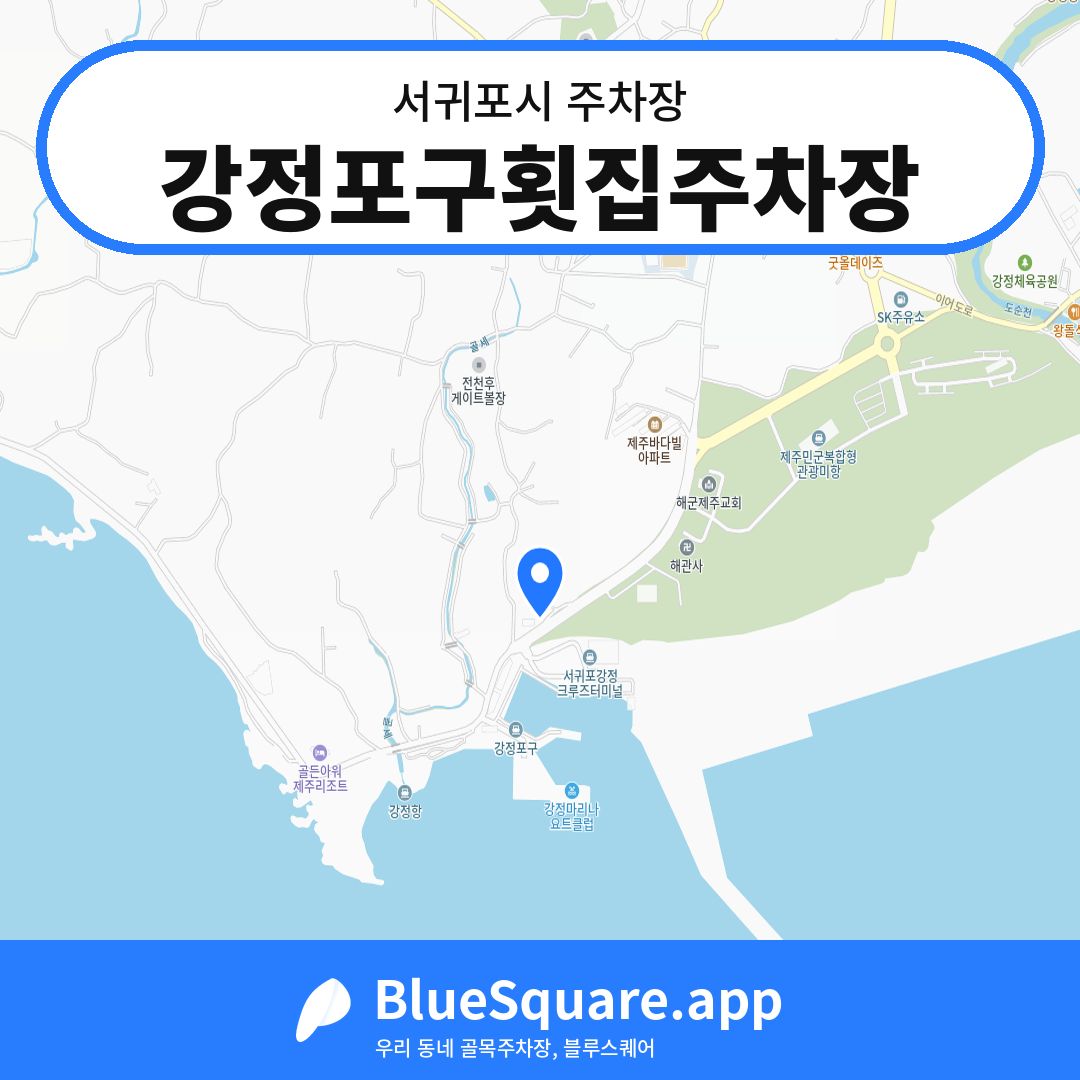 강정포구횟집주차장 위치 지도 — 제주 서귀포시 | 블루스퀘어 주차