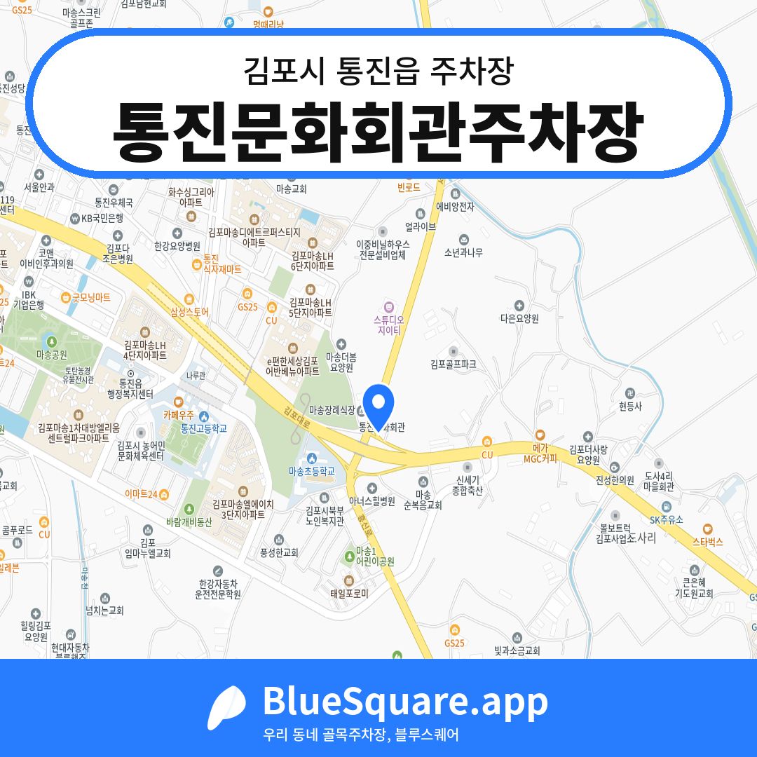 통진문화회관주차장 위치 지도 — 경기 김포시 통진읍 | 블루스퀘어 주차