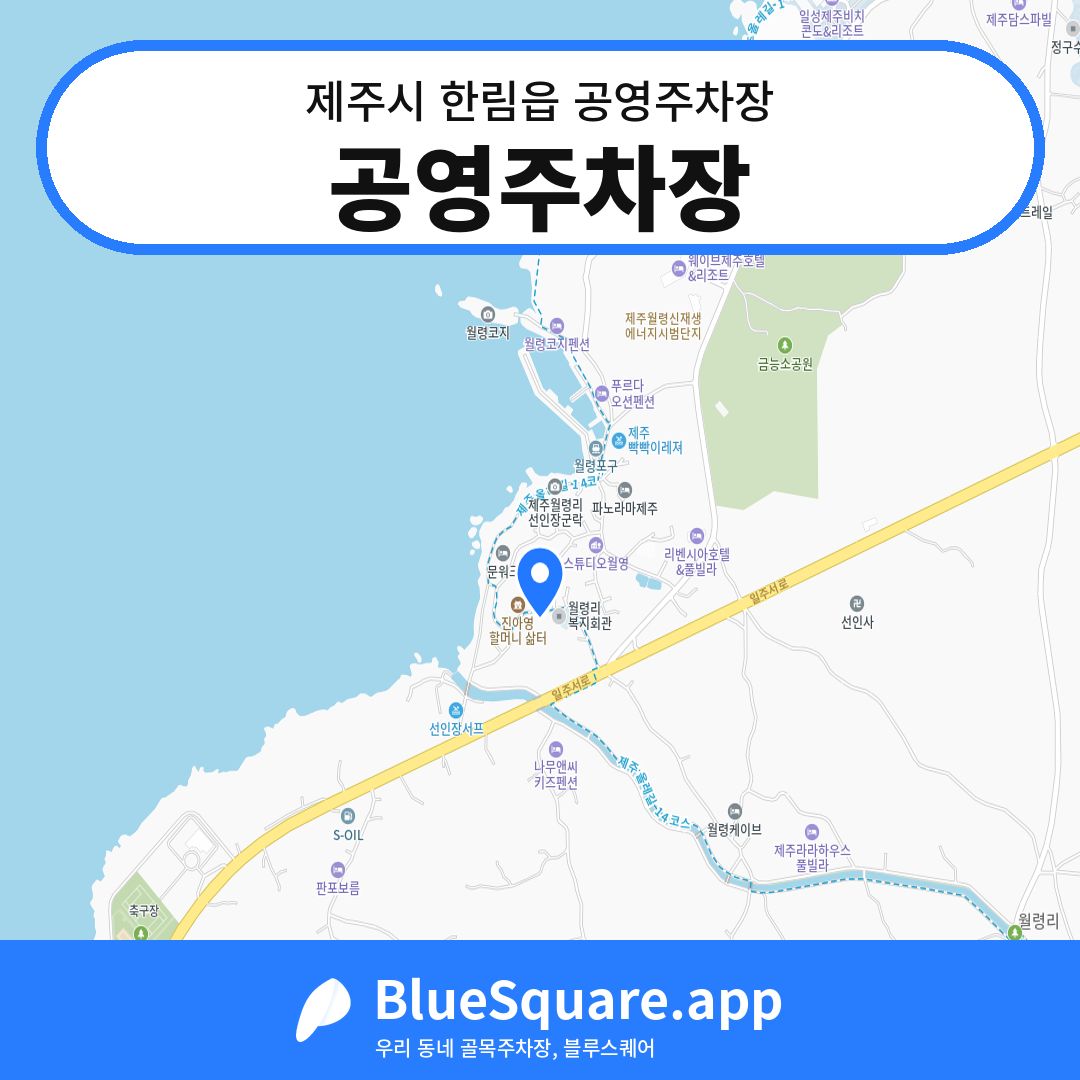 공영주차장 위치 지도 — 제주 제주시 한림읍 | 블루스퀘어 주차