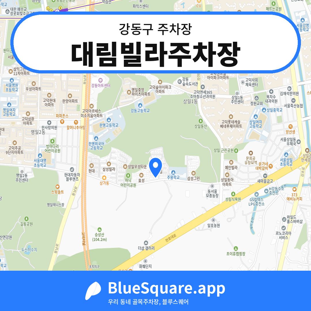 대림빌라주차장 위치 지도 — 서울 강동구 | 블루스퀘어 주차