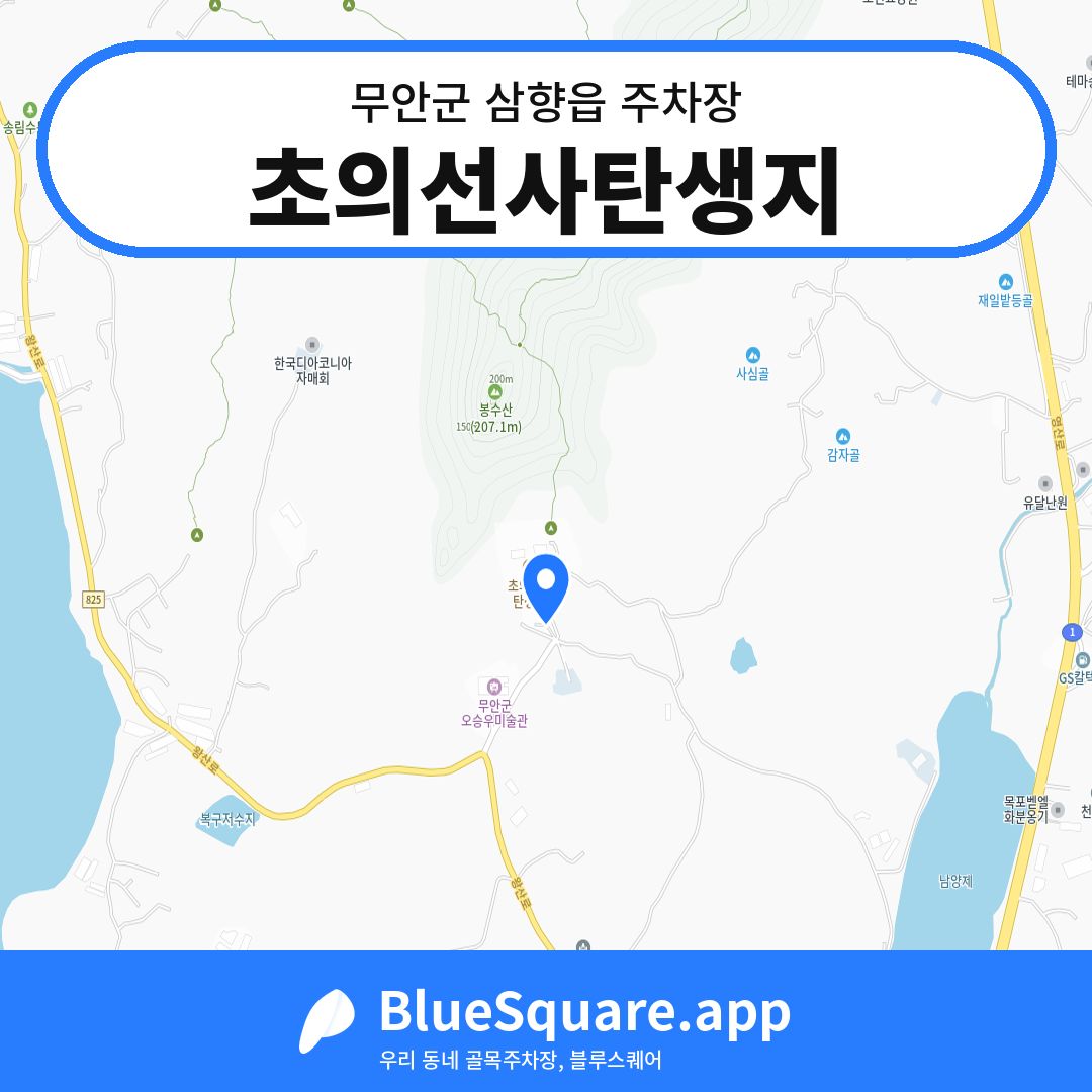 초의선사탄생지 위치 지도 — 전남 무안군 삼향읍 | 블루스퀘어 주차