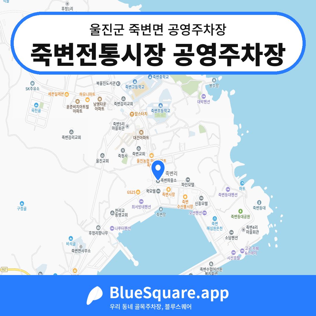 죽변전통시장 공영주차장 위치 지도 — 경북 울진군 죽변면 | 블루스퀘어 주차