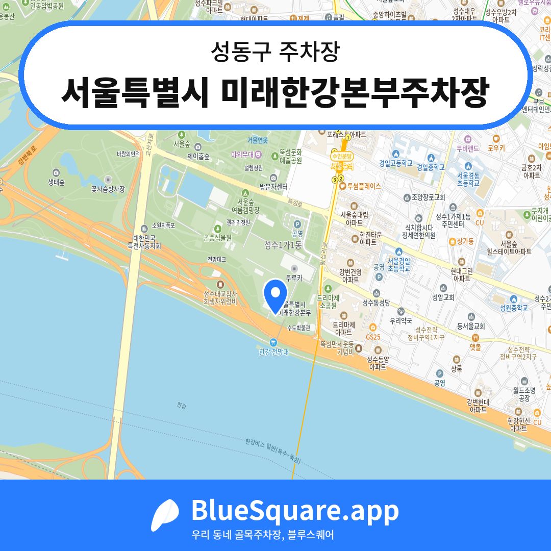 서울특별시 미래한강본부주차장 위치 지도 — 서울 성동구 | 블루스퀘어 주차