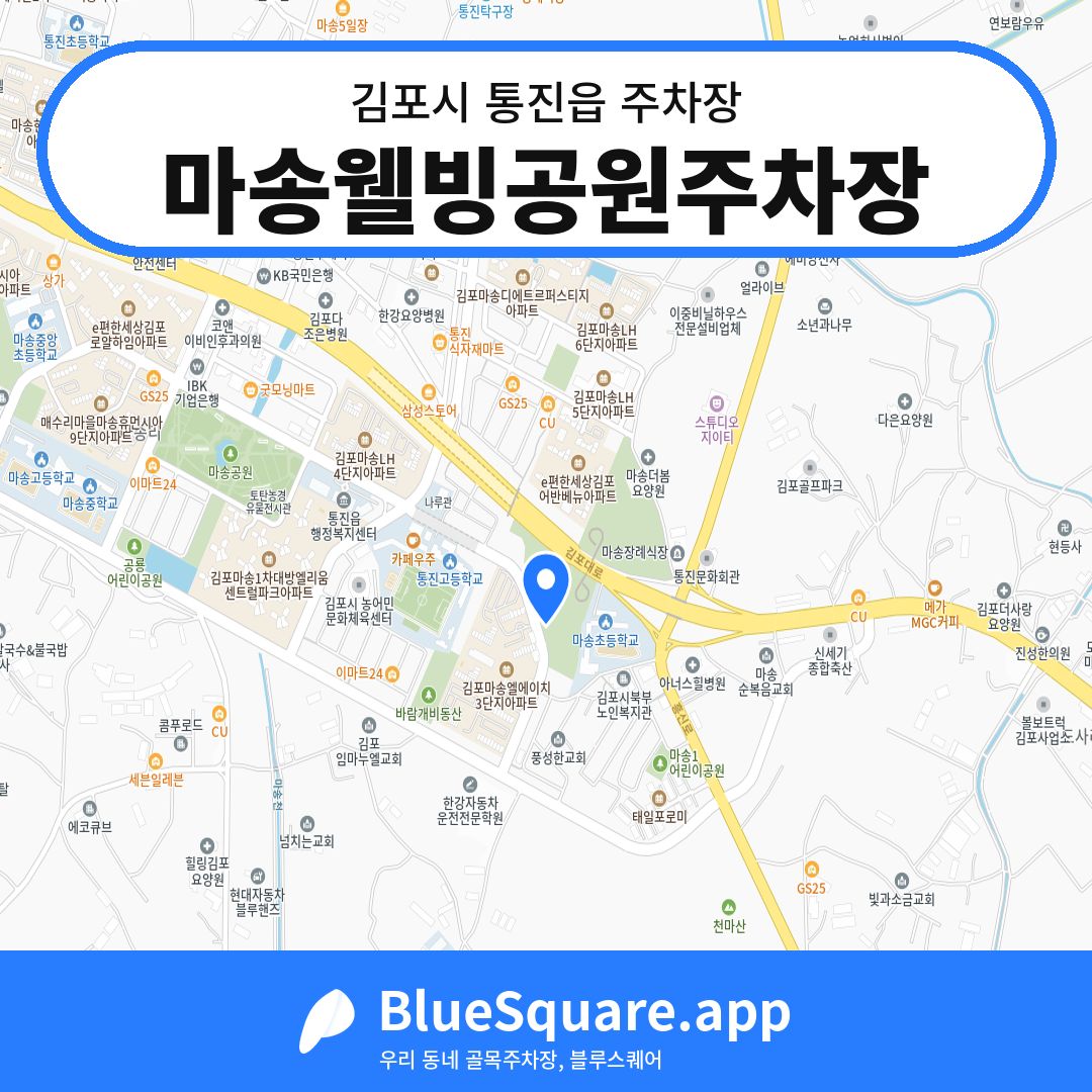 마송웰빙공원주차장 위치 지도 — 경기 김포시 통진읍 | 블루스퀘어 주차