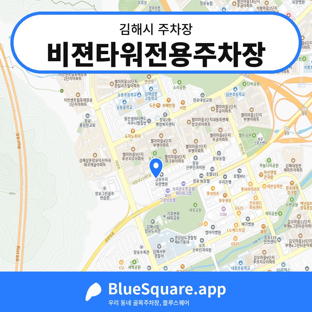 비젼타워전용주차장 위치 지도 — 경남 김해시 | 블루스퀘어 주차