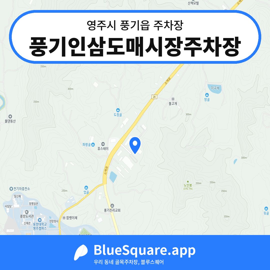 풍기인삼도매시장주차장 위치 지도 — 경북 영주시 풍기읍 | 블루스퀘어 주차