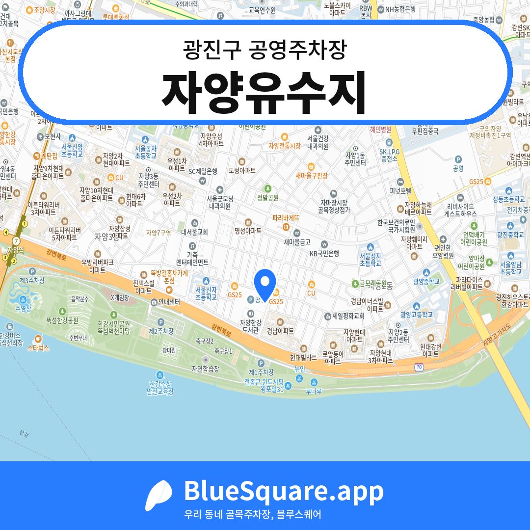 자양유수지 위치 지도 — 서울 광진구 | 블루스퀘어 주차